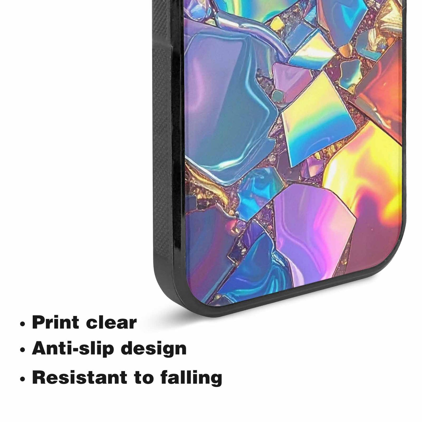 iPhone 15 Plus Case — Holographic Iridescent Shimmer Pattern Hundreds Of, Custom Printed Phone Case