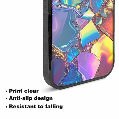 iPhone 15 Plus Case — Holographic Iridescent Shimmer Pattern Hundreds Of, Custom Printed Phone Case