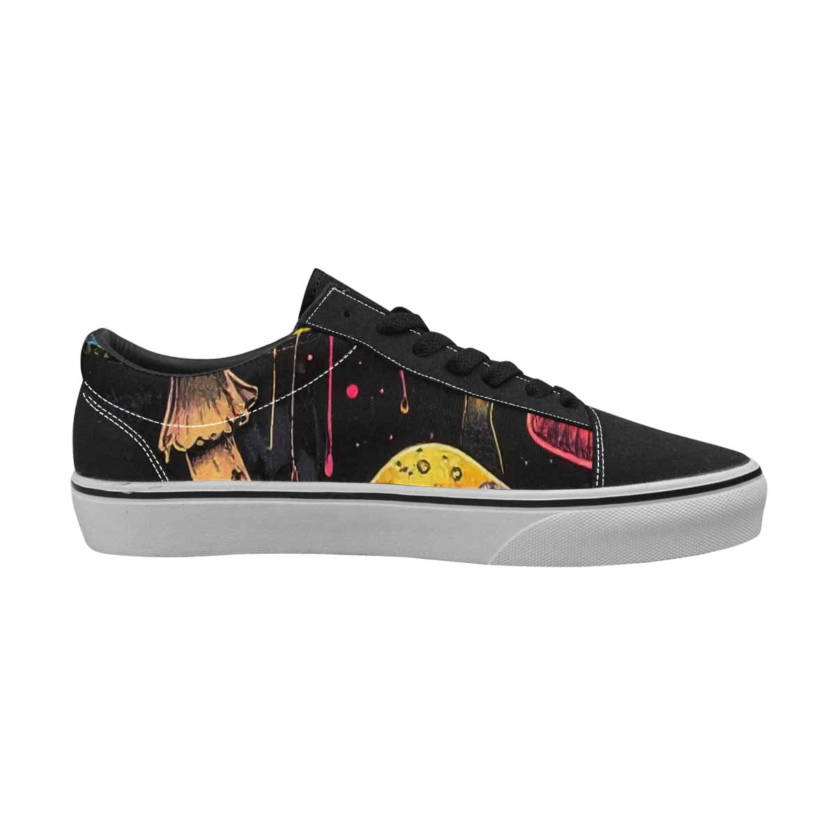 WOMEN'S Rainbow Drip Mushrooms Lace-Up Canvas Aesthetic Shoes