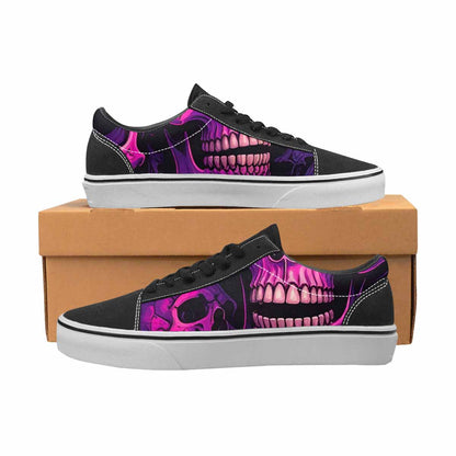 WOMEN'S Pink + Purple Skeletons Lace-Up Canvas Y2K Shoes