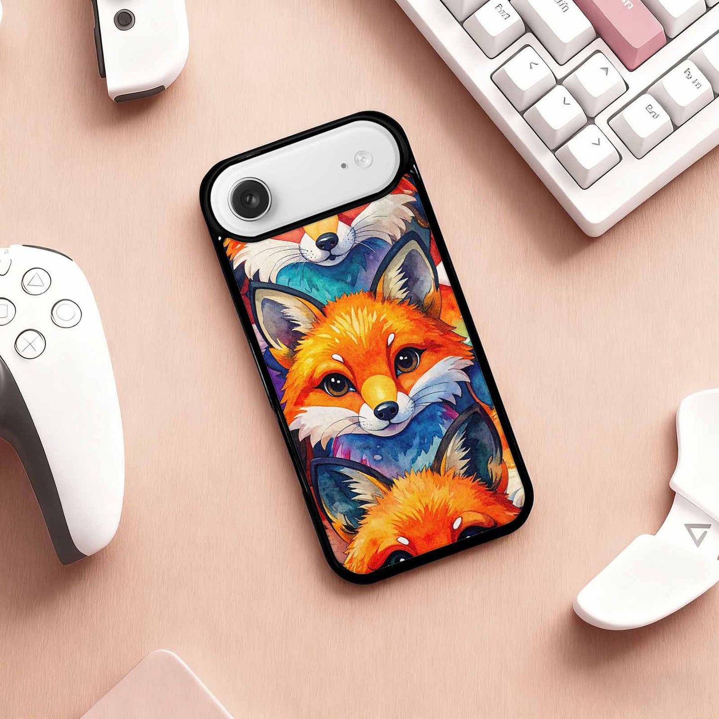 iPhone 17 Air Case — Watercolor Kawaii Fox Faces Watercolor Abstract, Custom Designed Case Cover