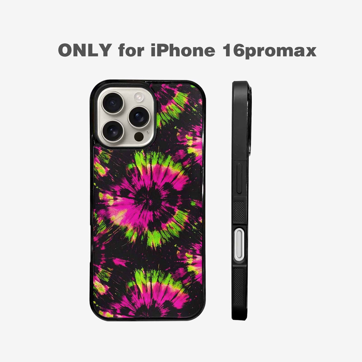 iPhone 16 Pro Max Case — Acid Wash Tie Dye Neon, Custom Art Phone Cover