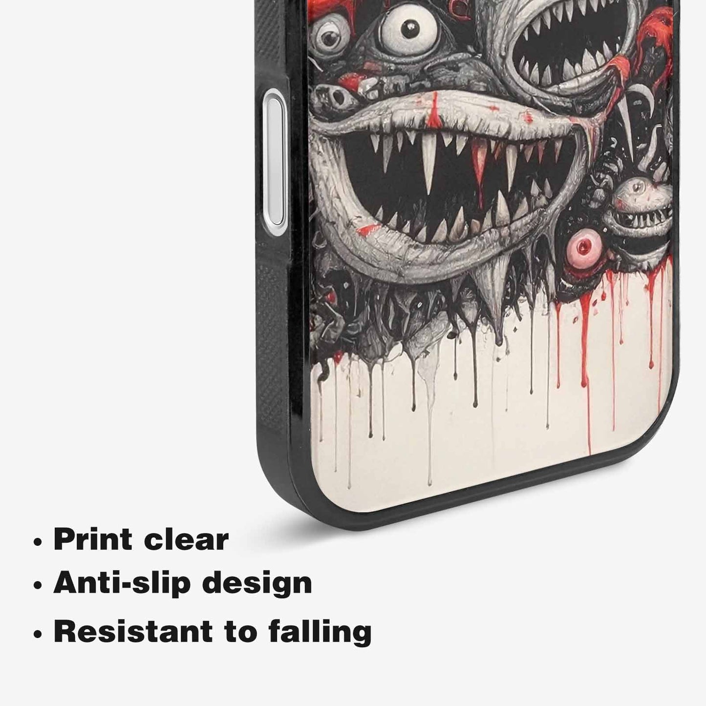 iPhone 16 Plus Case — Multi Eye Monster Black Red Ink, Original Design Phone Case