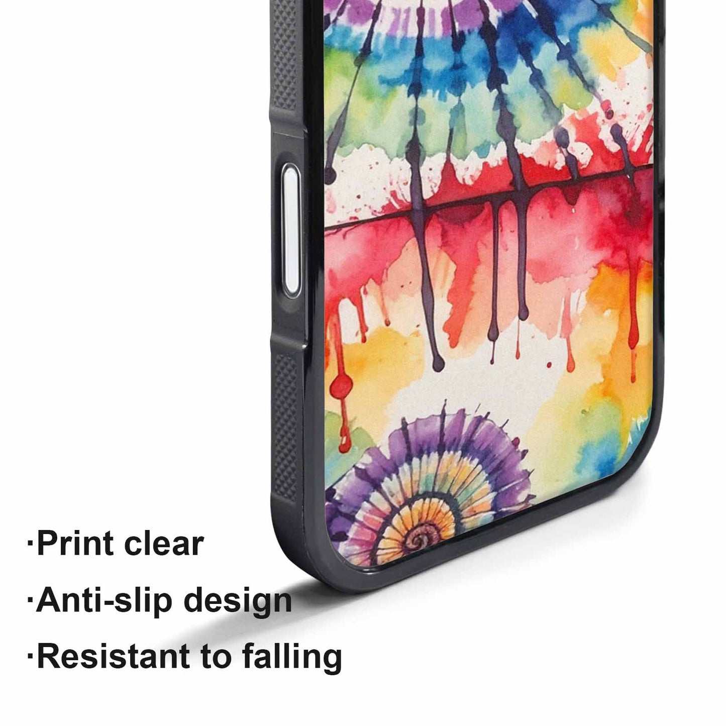 iPhone 17 Air Case — Tie Dye Swirls Black Red Tie, Custom Printed Phone Case
