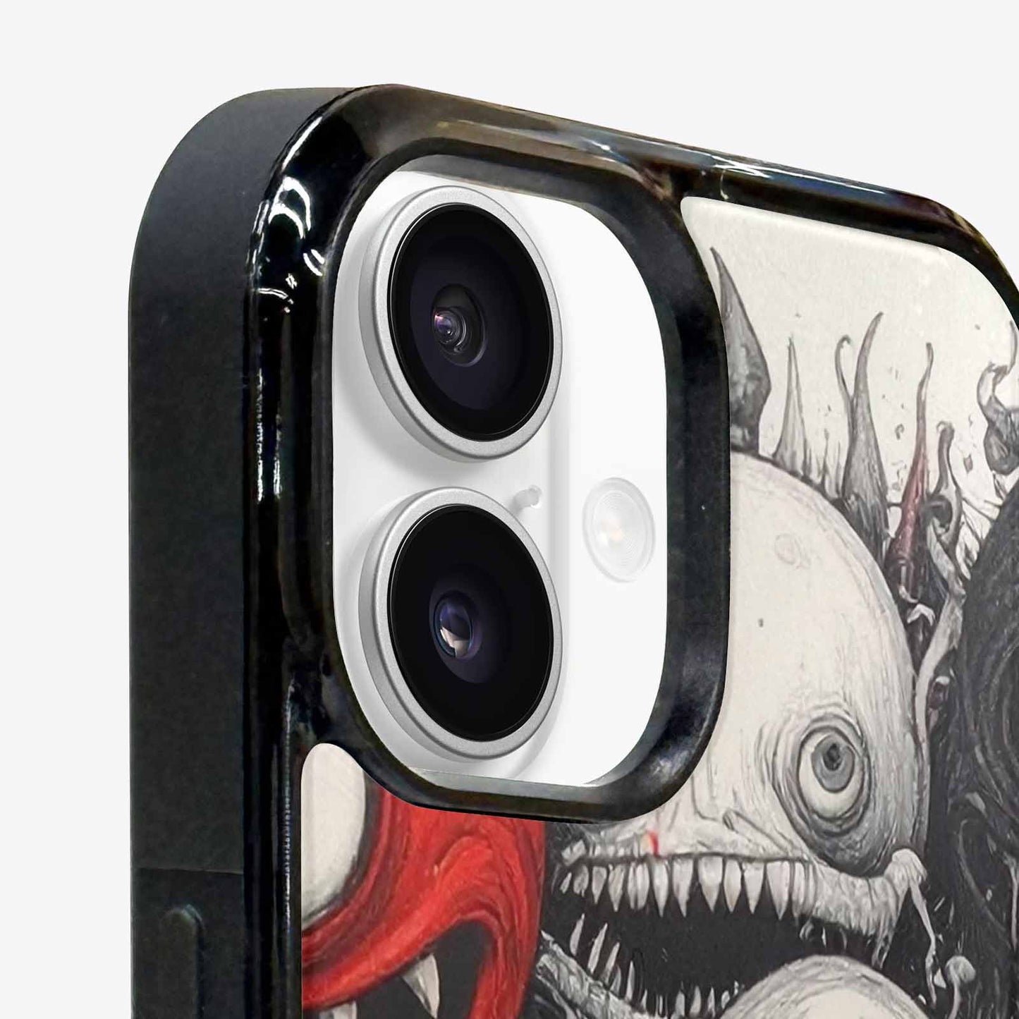 iPhone 16 Plus Case — Multi Eye Monster Black Red Ink, Original Design Phone Case