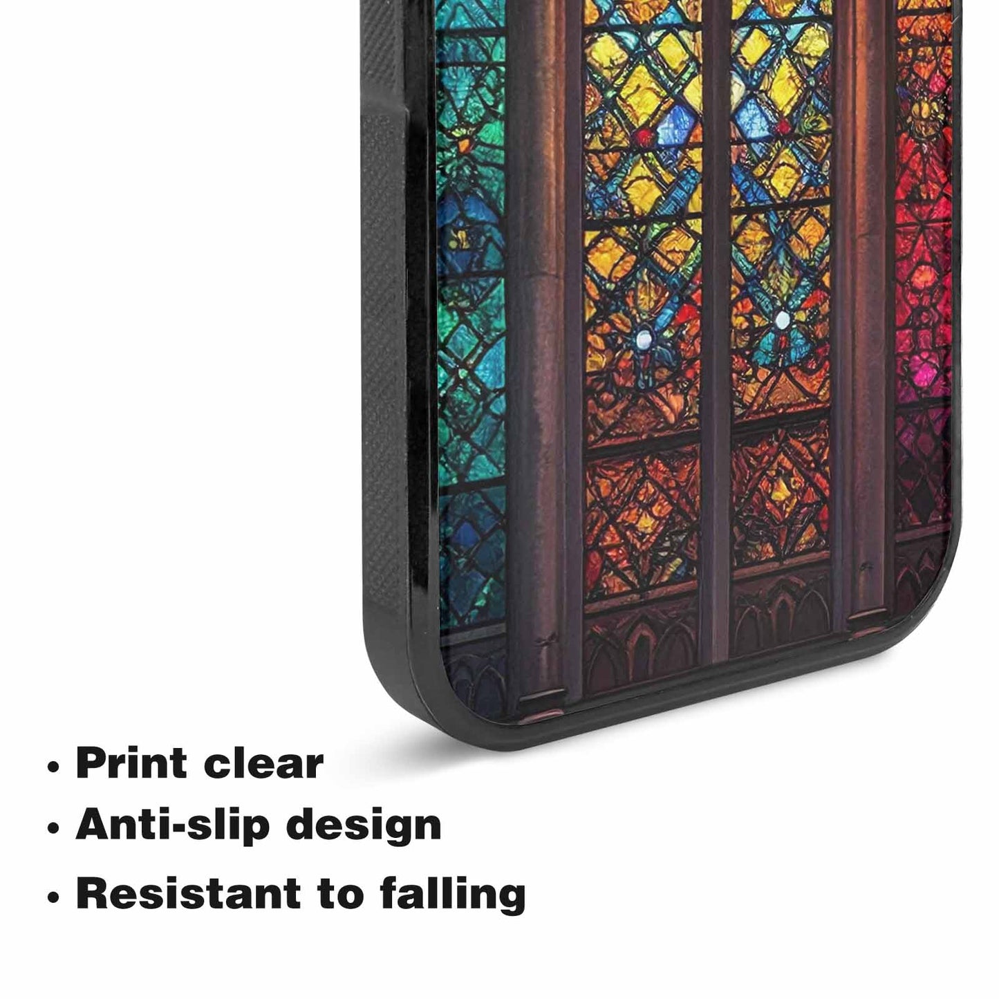 iPhone 15 Case — Stained Glass Window Pattern Seamless Repeat, Customized Protective Case