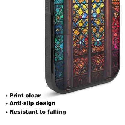 iPhone 15 Case — Stained Glass Window Pattern Seamless Repeat, Customized Protective Case
