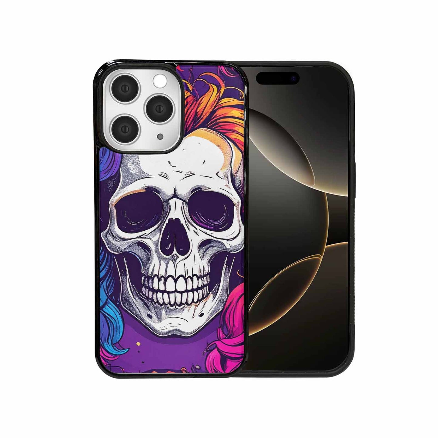 iPhone 15 Pro Max Case — Pride Flag Skulls Seamless Pattern Vibrant, Custom Phone Case