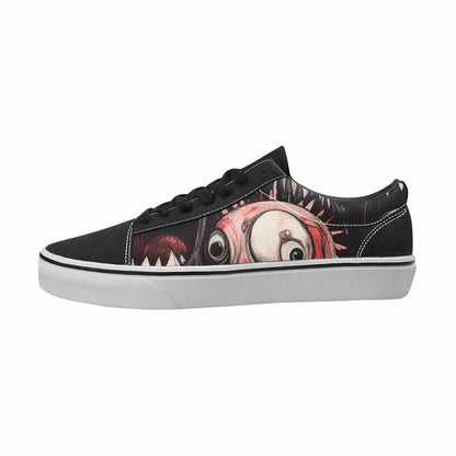 MEN'S Monsters Black & Red Ink Canvas Made To Order Dreamcore Custom Kicks
