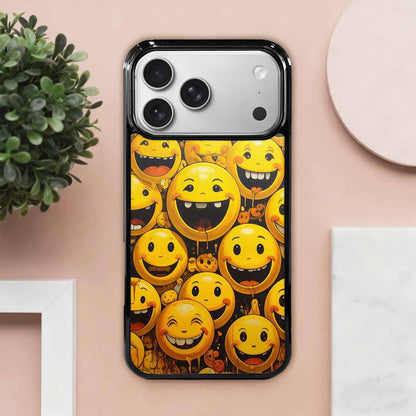 iPhone 17 Pro Max Case — Melting Moon Smiley Red Original Art, Customized Protective Case