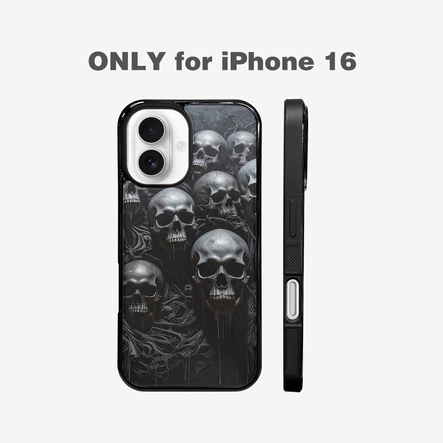 iPhone 16 Case — Grey Dark Black And Grey Tones, Custom Print Case Cover
