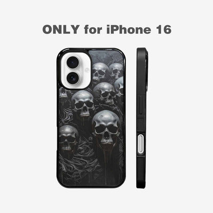 iPhone 16 Case — Grey Dark Black And Grey Tones, Custom Print Case Cover