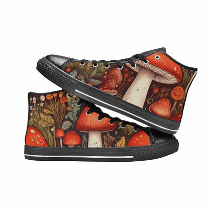 WOMEN'S Mushroom High Top Canvas Vibrant Chaos Shoes
