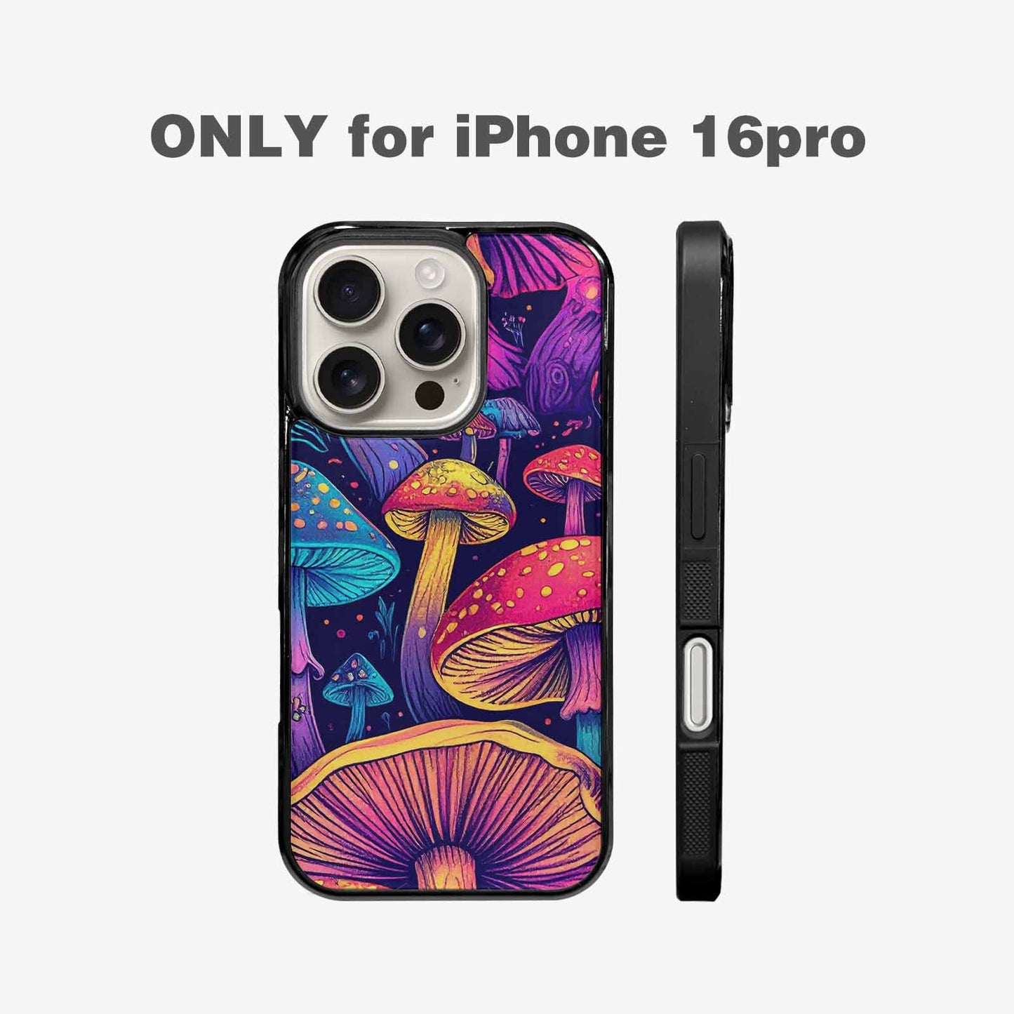 iPhone 16 Pro Case — Mushroom Psychedelic Art Seamless Pattern Vibrant, Original Design Phone Case