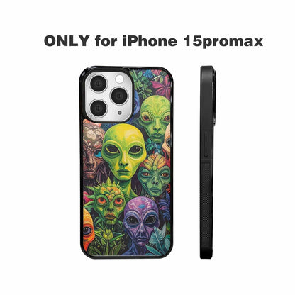 iPhone 15 Pro Max Case — Aliens Pattern Hundreds Of Sma, Custom Printed Phone Case