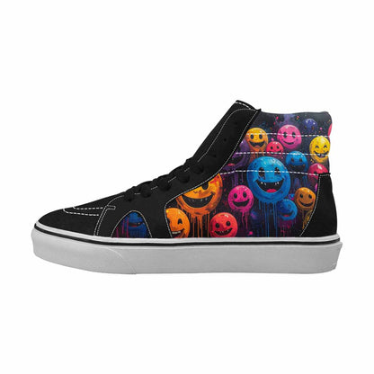 MEN'S Smiley Faces  Glow High Top Canvas Vivid Custom Sneakers
