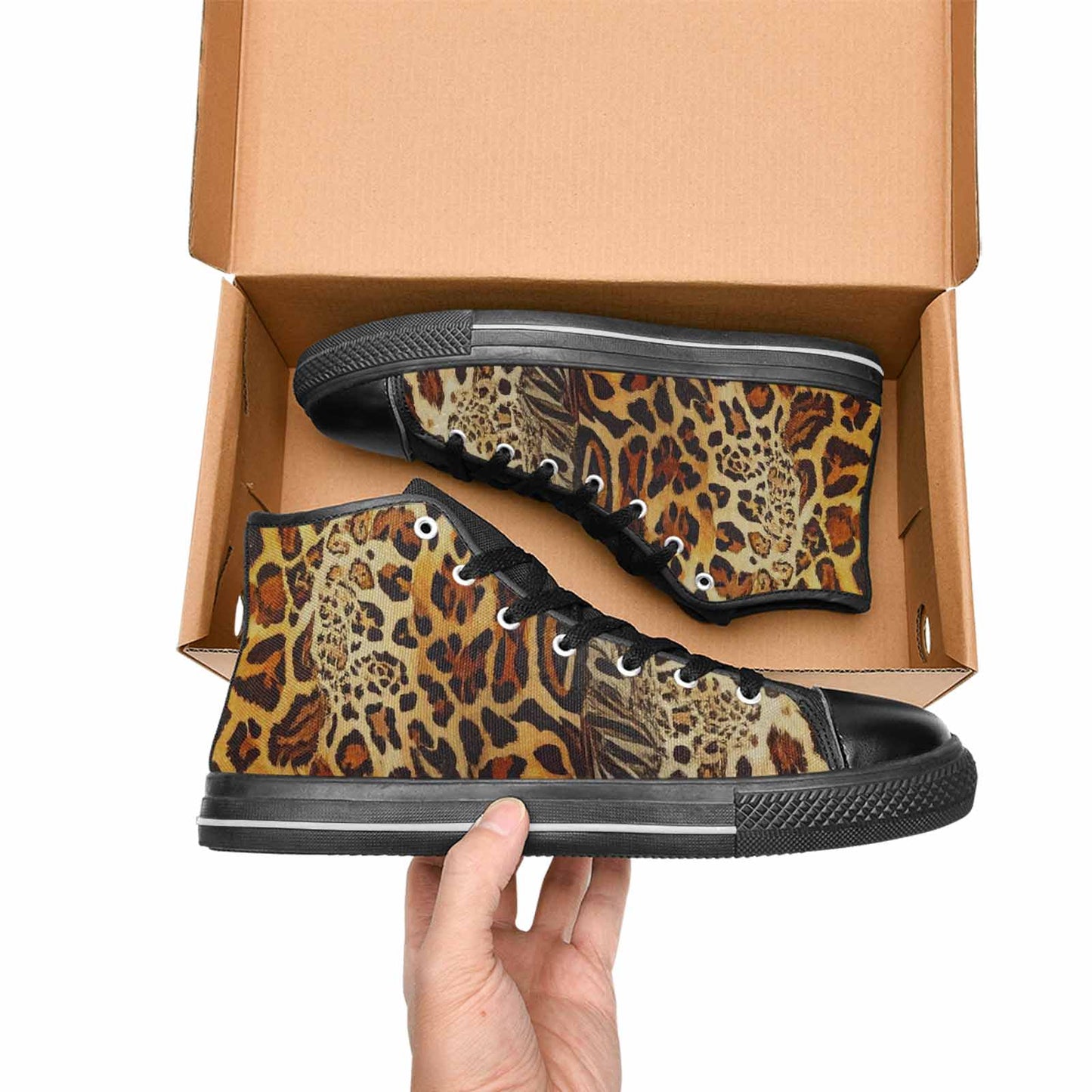 MEN'S Animal Print High Top Canvas Neon Fantasy Shoes