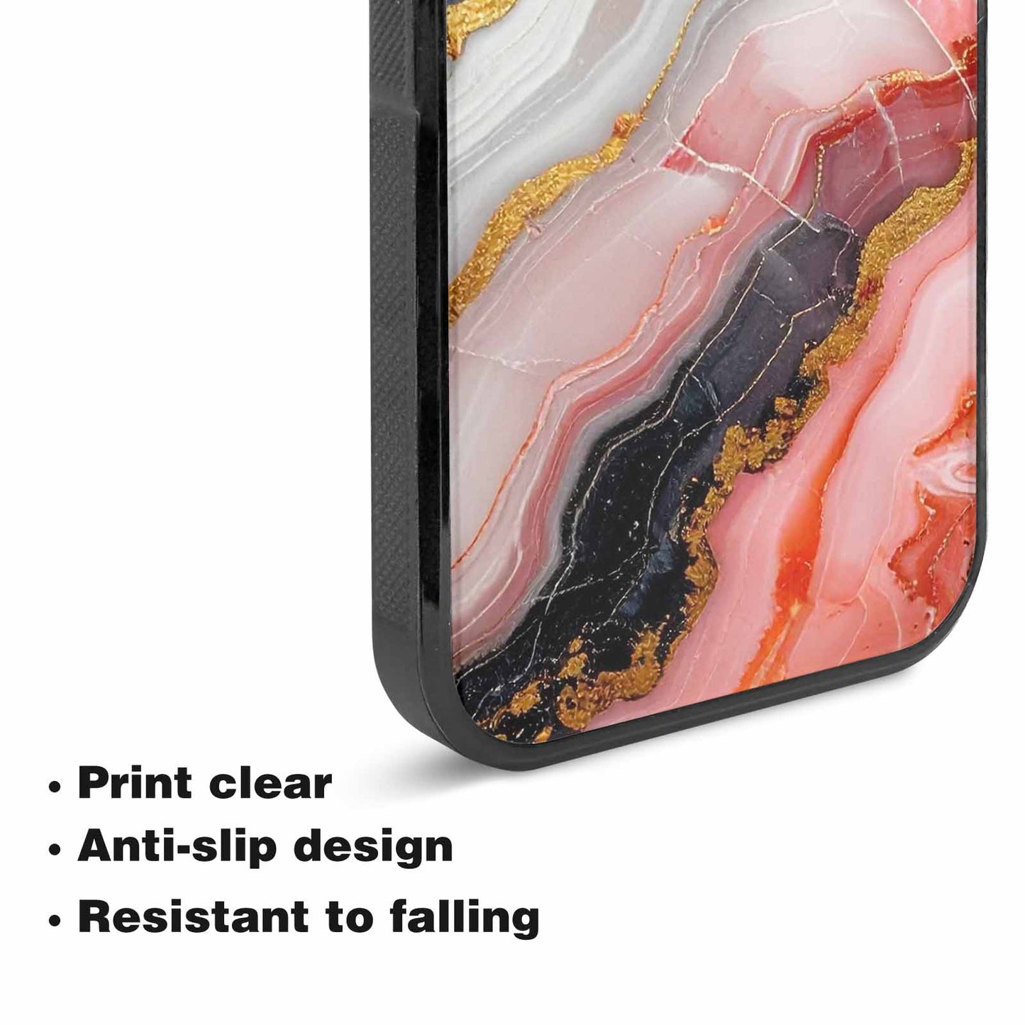iPhone 15 Plus Case — Marble Vein Marble Veins Pattern Hundreds, Personalized Phone Case