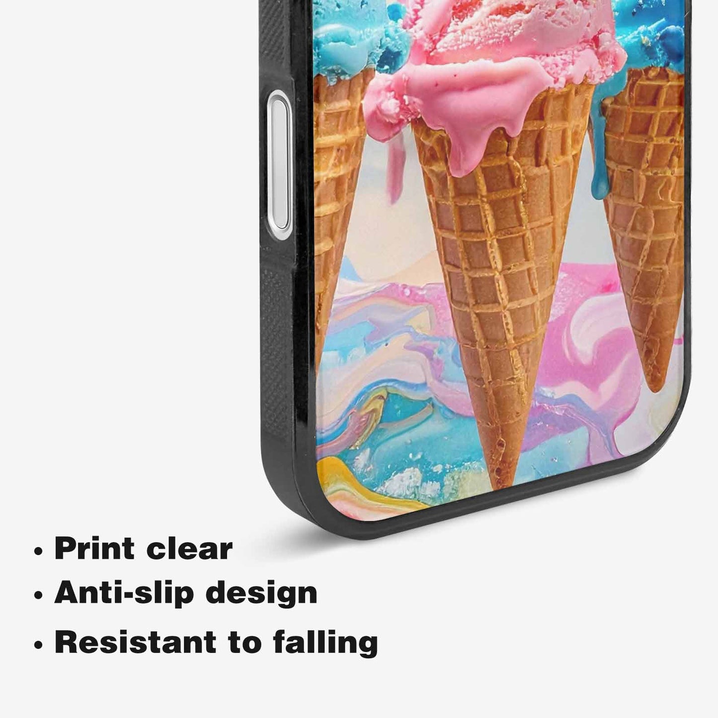 iPhone 16 Case — Collage Of Overlapping Waffle Cone Icecream, Custom Print Case Cover