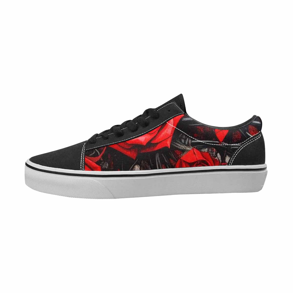 MEN'S Barbed Wire Black & Red Ink Canvas Made To Order Surreal Sneakers