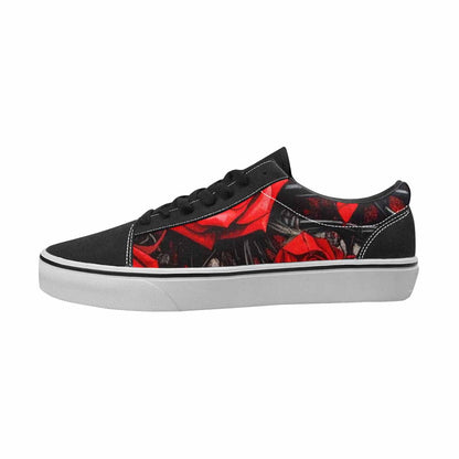 MEN'S Barbed Wire Black & Red Ink Canvas Made To Order Surreal Sneakers
