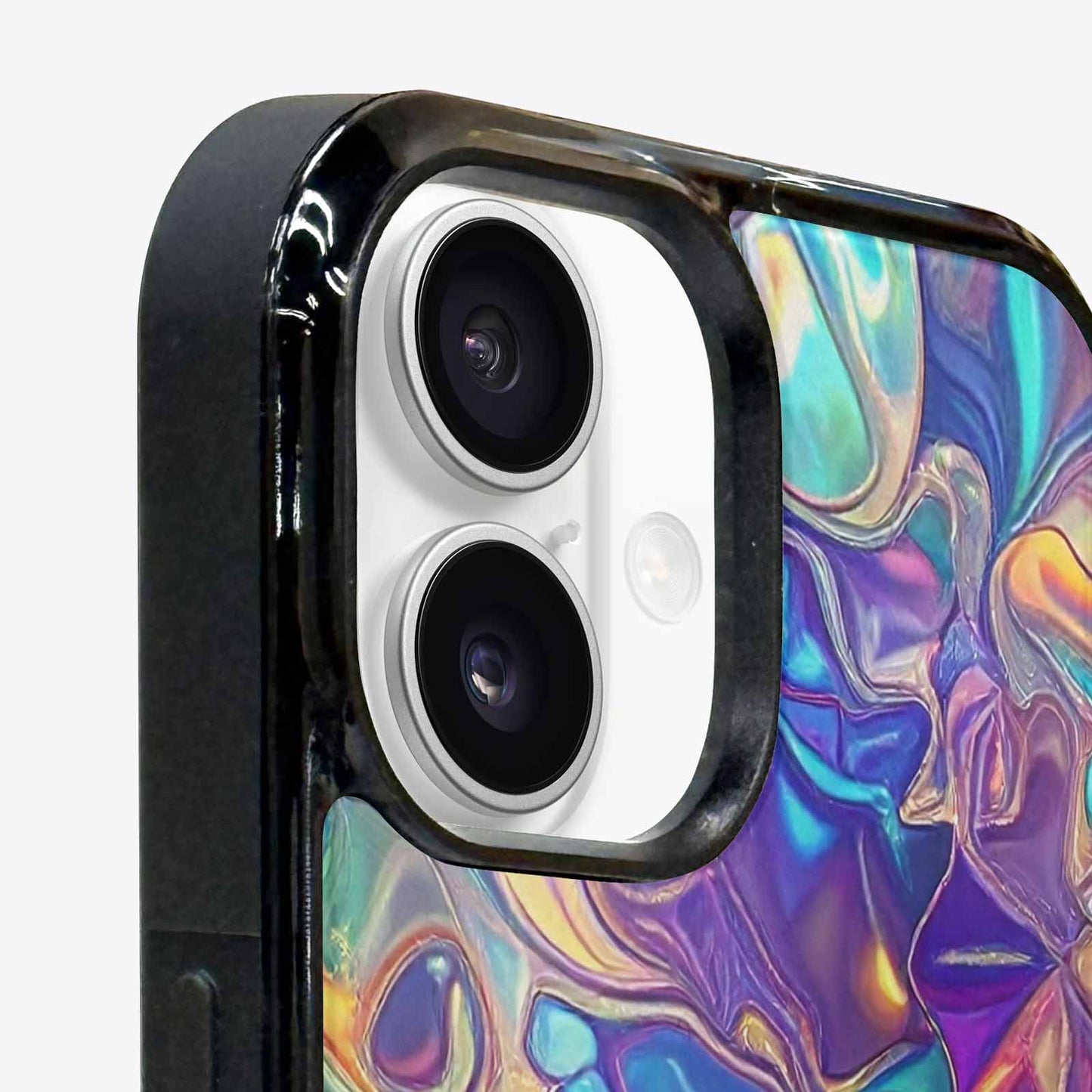 iPhone 16 Case — Holographic Iridescent Shimmer Pattern Hundreds Of, Custom Art Phone Cover