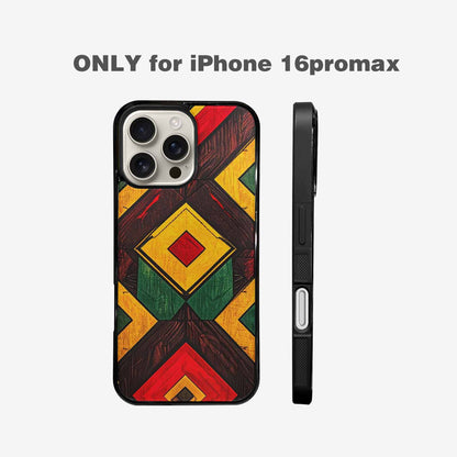iPhone 16 Pro Max Case — African Kente Cloth Inspired Pattern Geometric, Custom Art Phone Cover