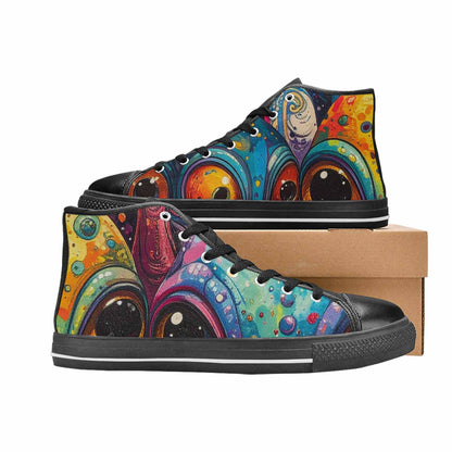 WOMEN'S Cartoon Alien Characters High Top Canvas Surreal Sneakers