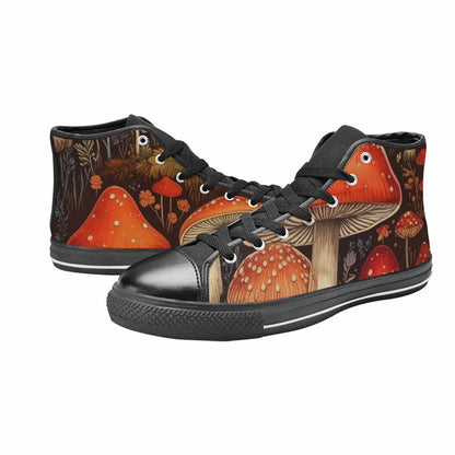 MEN'S Mushroom High Top Canvas Neon Fantasy Sneakers