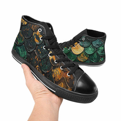 MEN'S Snake Skin Reptile High Top Canvas Surreal Shoes