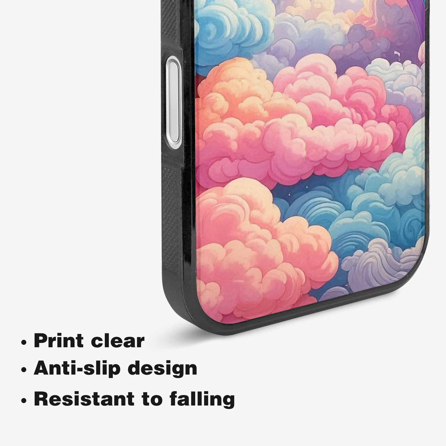 iPhone 16 Plus Case — Cloud And Rainbow Burst Pattern Hundreds, Custom Phone Case