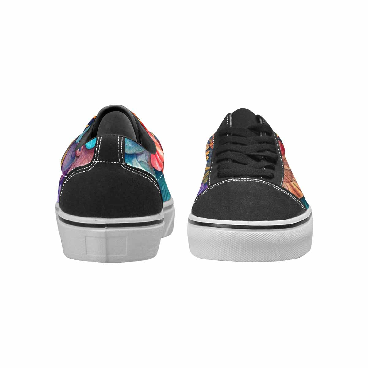 MEN'S Fish Scale Coral Canvas Lace-Up Dark Academia Sneakers