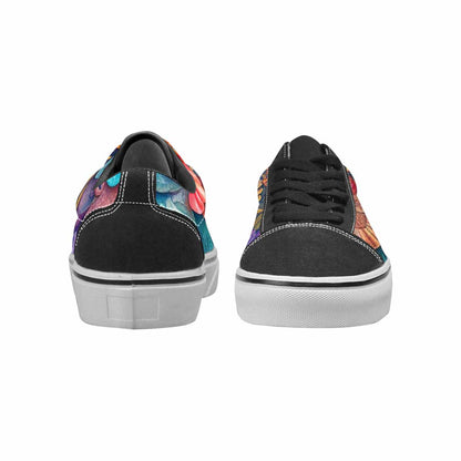 MEN'S Fish Scale Coral Canvas Lace-Up Dark Academia Sneakers