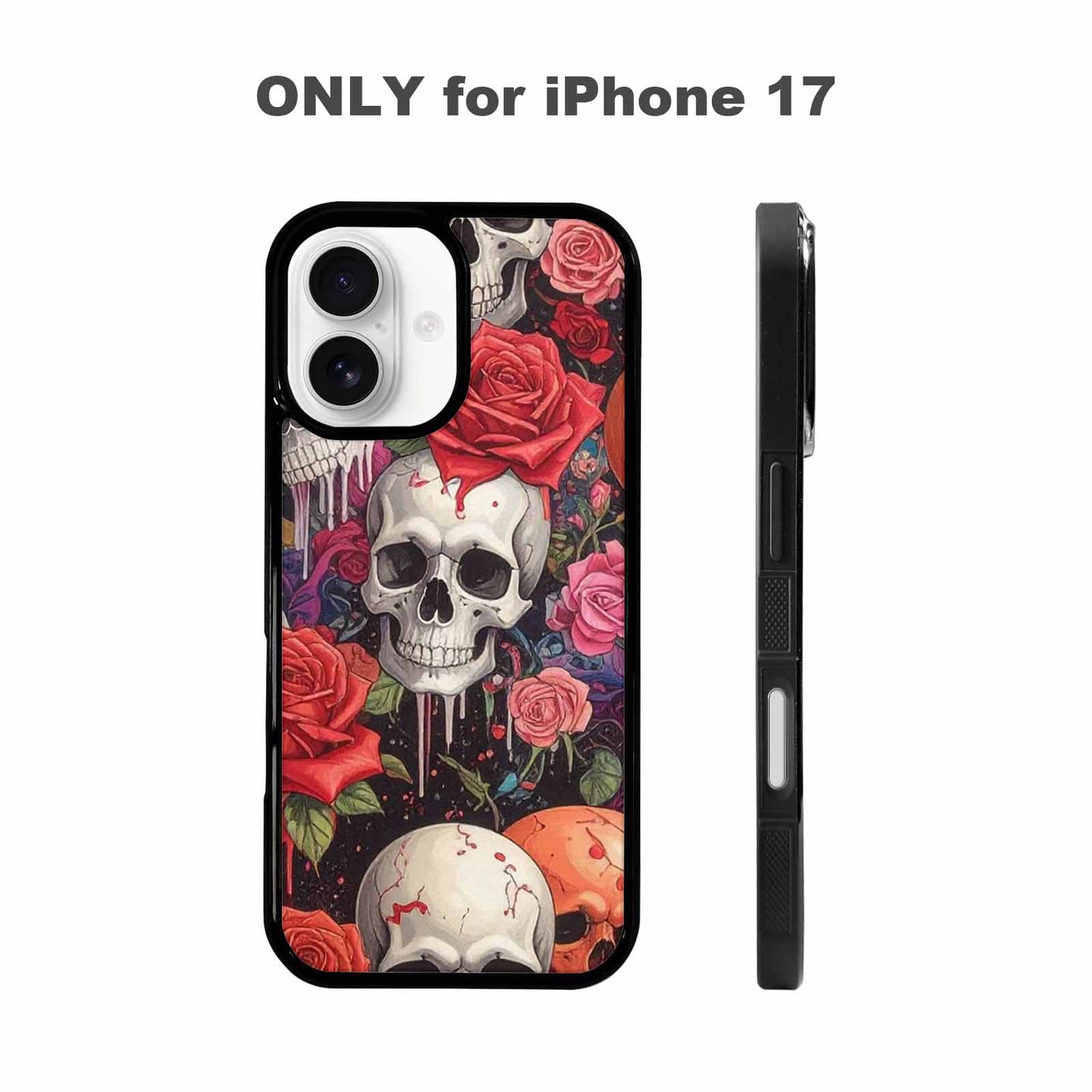 iPhone 17 Case — Skulls And Roses Skulls Gothic Skulls, Customized Protective Case