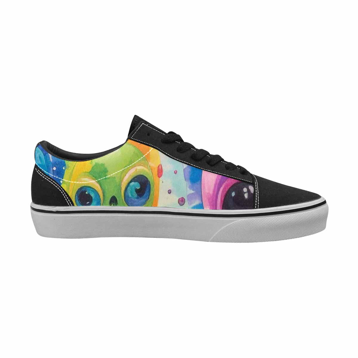 WOMEN'S Aliens  Tie Dye Lace-Up Canvas Dark Academia Sneakers