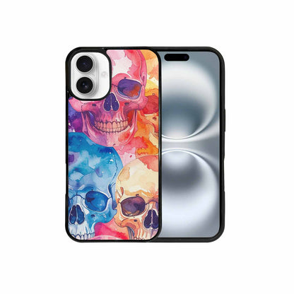 iPhone 16 Plus Case — Kulls Watercolor Skulls Small Skull Pattern, Custom Art Phone Cover