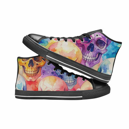 MEN'S Kulls - Watercolor High Top Canvas Wallpaper Art Sneakers