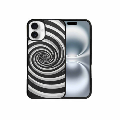 iPhone 16 Plus Case — Hypnotic Spiral Optical Illusion Motif High, Custom Print Case Cover