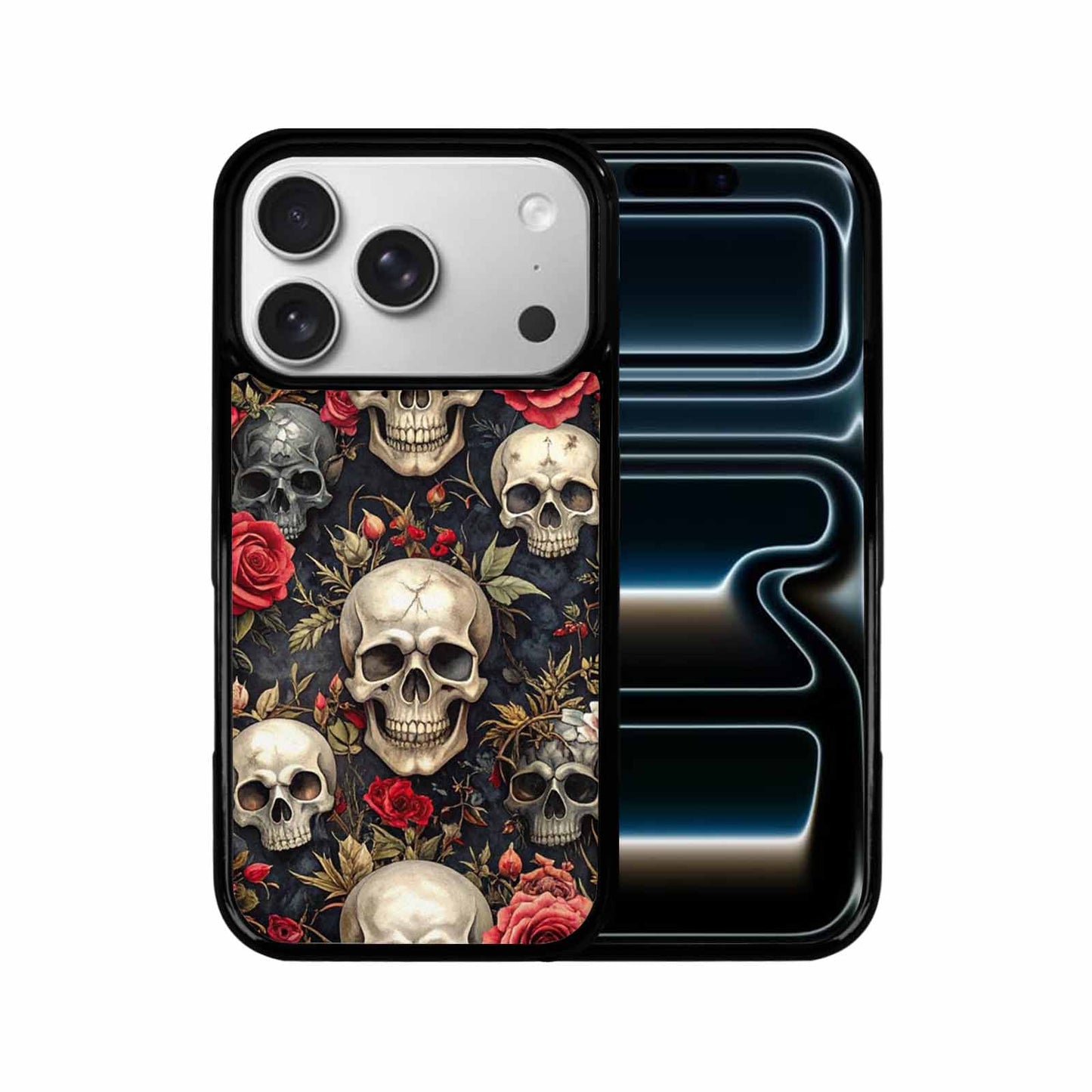 iPhone 17 Pro Case — Skulls Roses And Skulls Small Gothic, Customized Protective Case