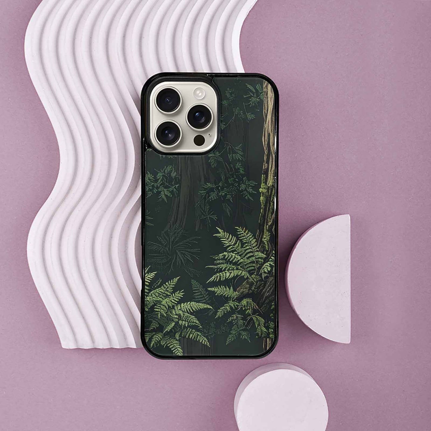 iPhone 16 Pro Max Case — Seamless Pattern Ancient Redwood Forest Giant, Customized Protective Case
