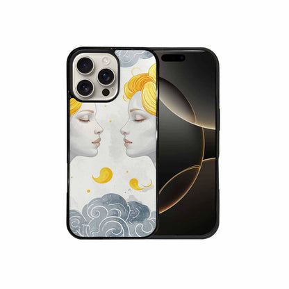 iPhone 16 Pro Max Case — Gemini Twins Zodiac Pattern Seamless Repeat, Custom Printed Phone Case