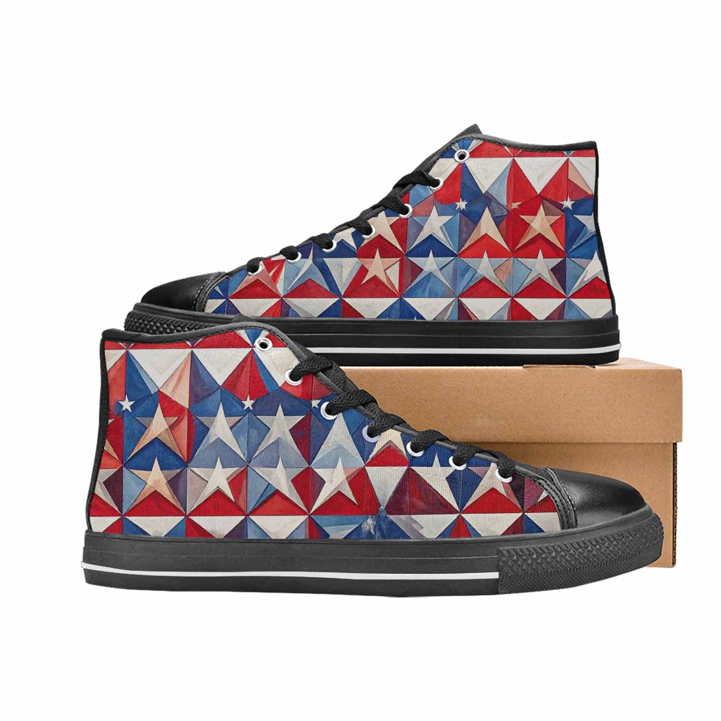 MEN'S American Flag Stars High Top Canvas Cottagecore Sneakers