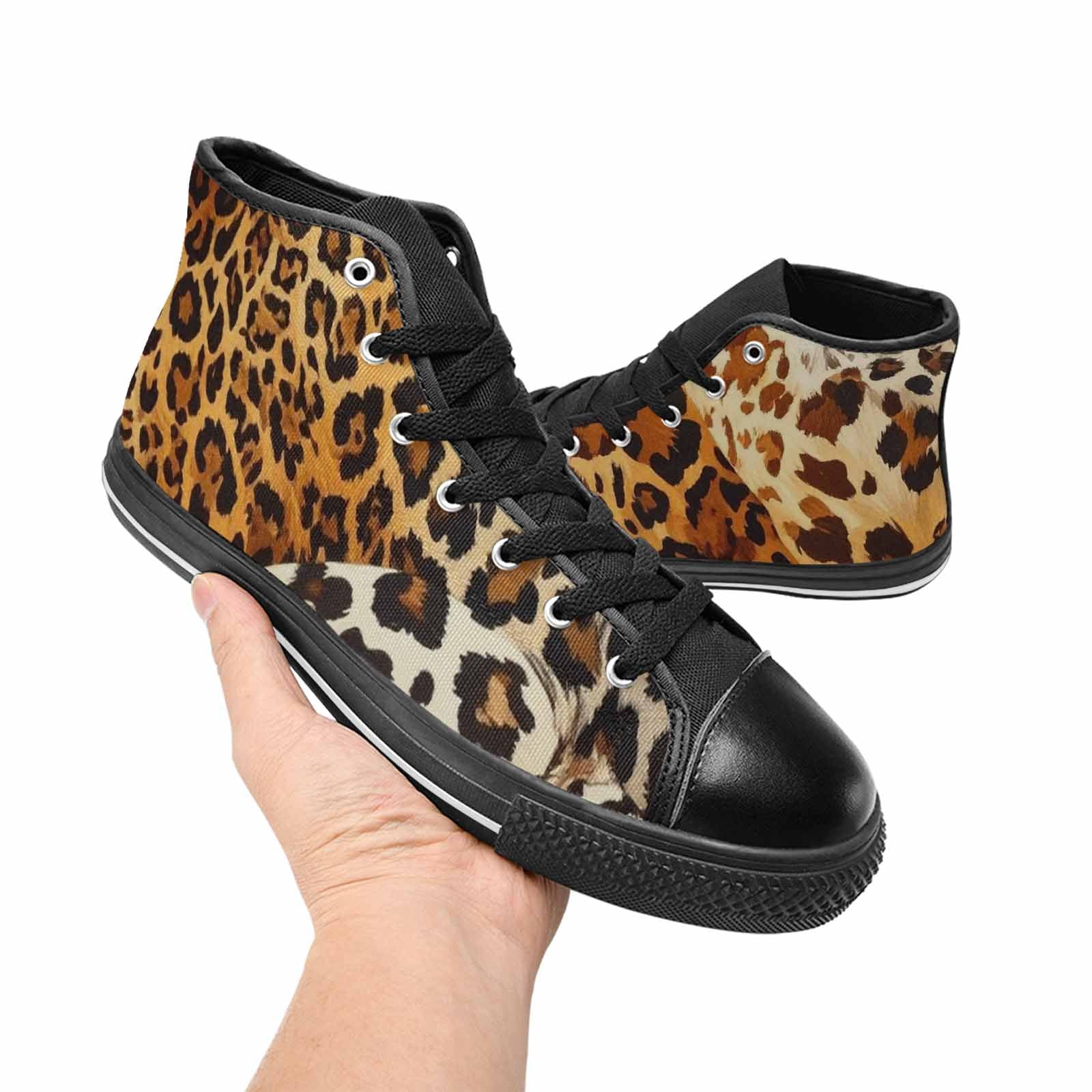 WOMEN'S Animal Print High Top Canvas Neon Fantasy Custom Sneakers