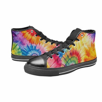 MEN'S Tie Dye Swirl High Top Canvas Dreamcore Custom Sneakers