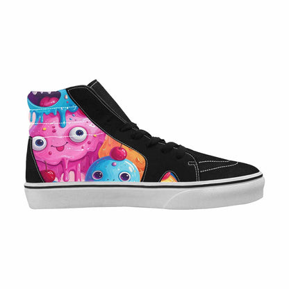 MEN'S Melting Icecream Monster Cherry High Top Canvas Surreal Sneakers