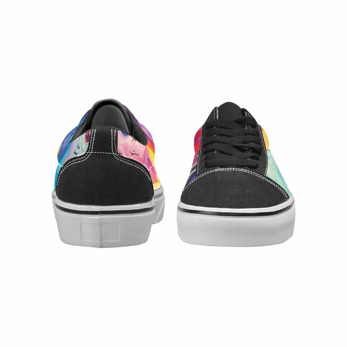 WOMEN'S Aliens  Tie Dye Lace-Up Canvas Kaleidoscope Custom Sneakers