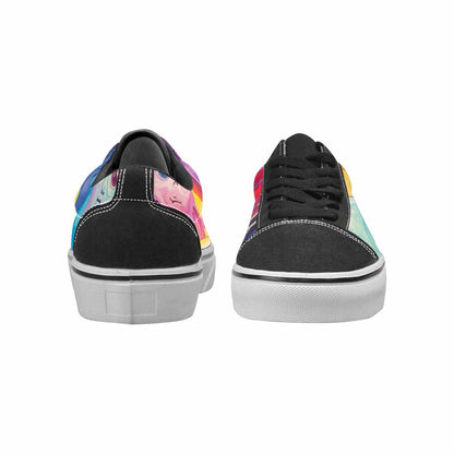 WOMEN'S Aliens  Tie Dye Lace-Up Canvas Kaleidoscope Custom Sneakers