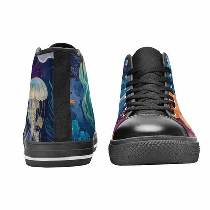 MEN'S Fish Scale Coral High Top Canvas Aesthetic Sneakers