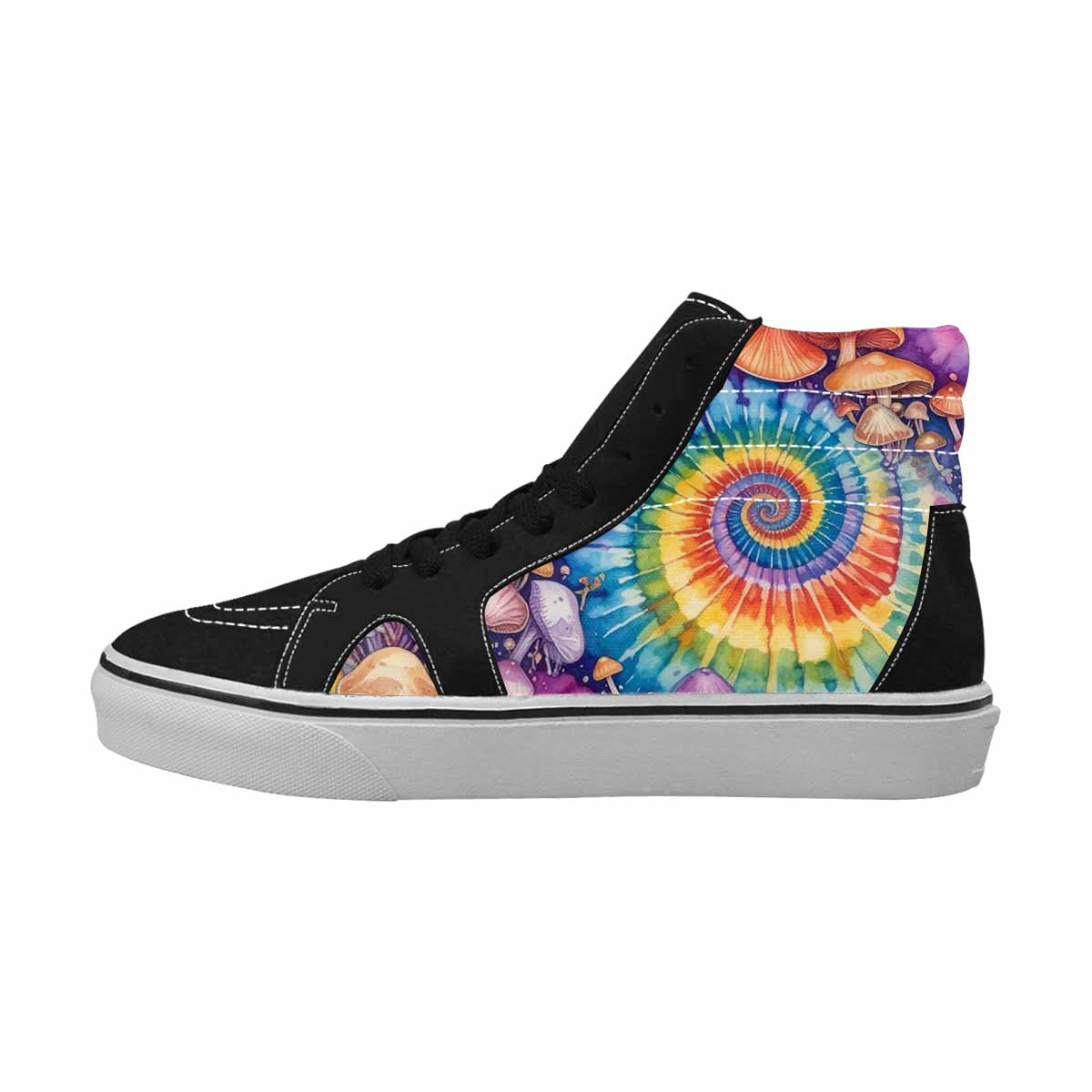 MEN'S Mushrooms  Tie Dye High Top Canvas Aesthetic Custom Shoes