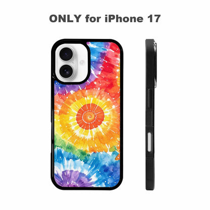 iPhone 17 Case — Tie Dye Spiral Rainbow Tie Dye, Personalized Phone Case